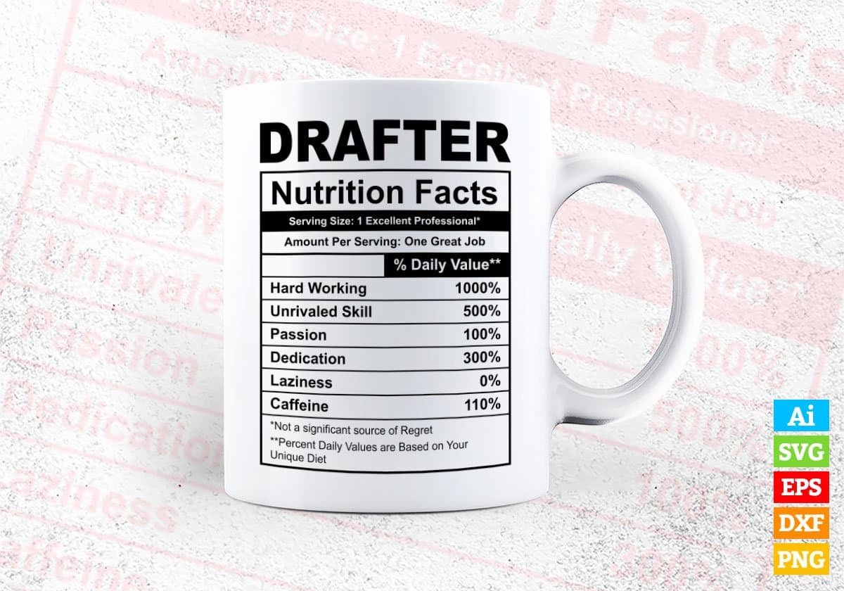 Drafter Nutrition Facts Editable Vector T-shirt Design in Ai Svg Files