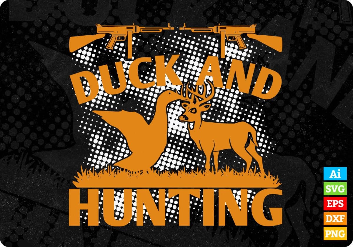 Duck And Hunting Vector T shirt Design In Svg Png Printable Files