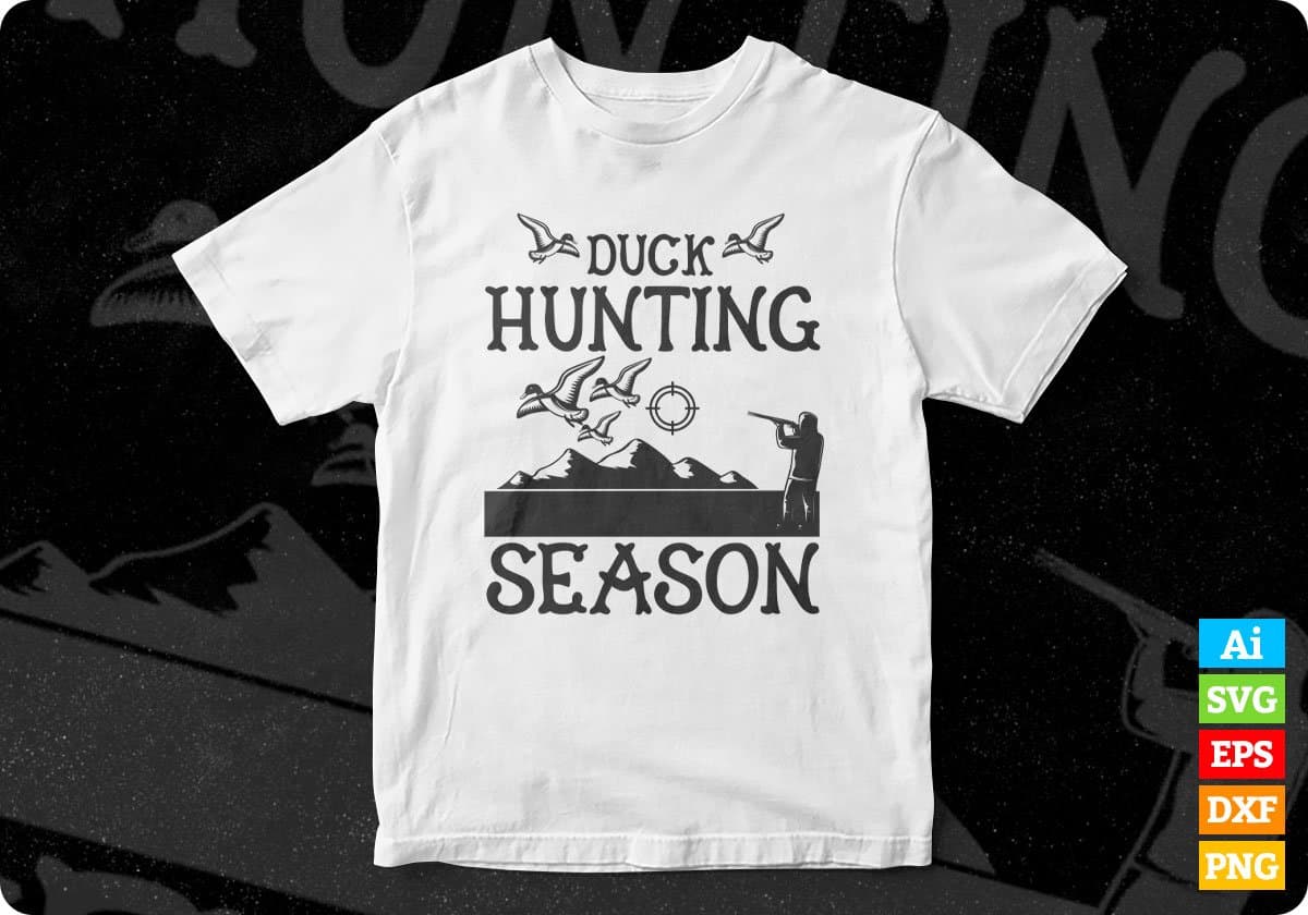 Duck Hunting Season T shirt Design In Svg Png Cutting Printable Files