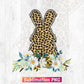 Easter Bunny with Flowers and Colorful Camouflage T shirt Design Png Sublimation Printable Files.