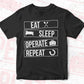 Eat Sleep Operate Repeat Nurse T shirt Design In Svg Cutting Printable Files