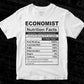 Economist Nutrition Facts Editable Vector T-shirt Design in Ai Svg Files