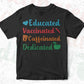Educated Vaccinated Caffeinated Dedicated Editable T-Shirt Design in Ai Png Svg Cutting Printable Files
