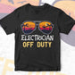 Electrician Off Duty With Sunglass Funny Summer Gift Editable Vector T-shirt Designs Png Svg Files