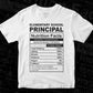 Elementary School Principal Nutrition Facts Editable Vector T-shirt Design in Ai Svg Files