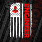Engineer USA Flag Proud Professions Gift Editable Vector T-shirt Design in Ai Svg Files