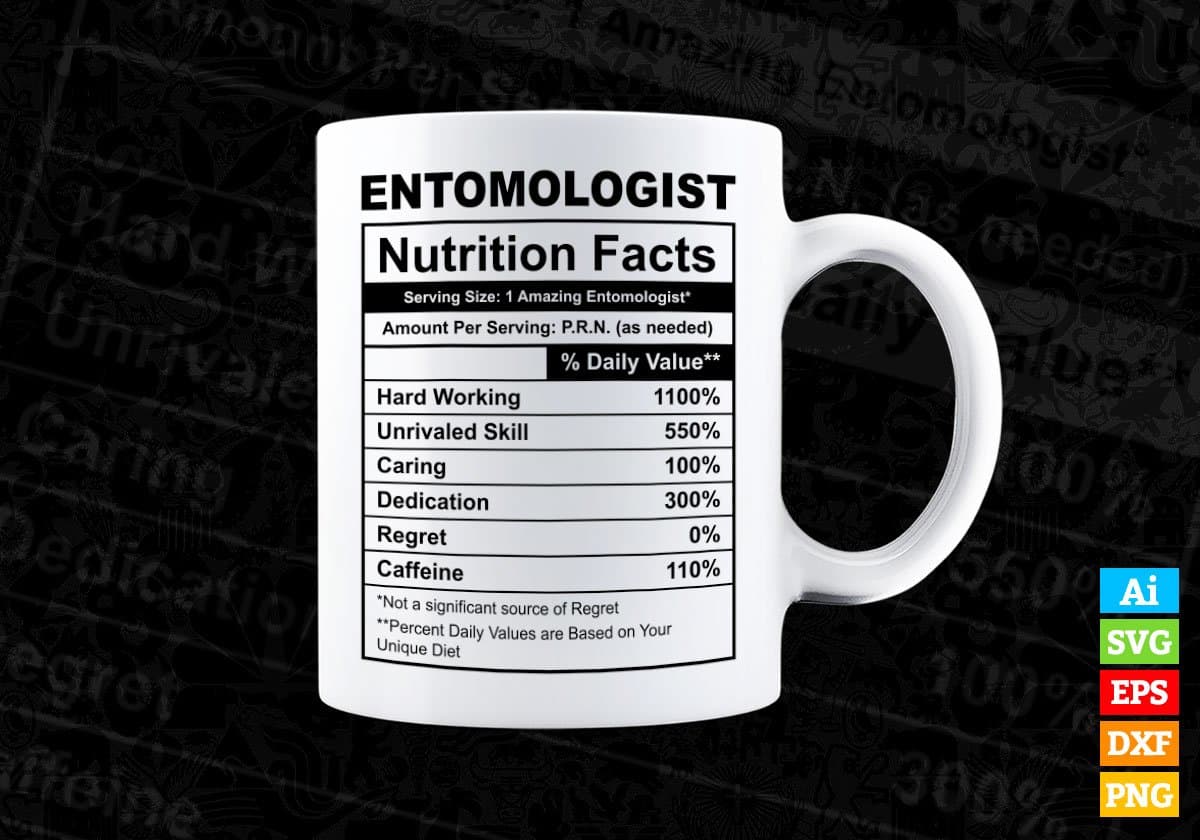 Entomologist Nutrition Facts Editable Vector T-shirt Design in Ai Svg Files