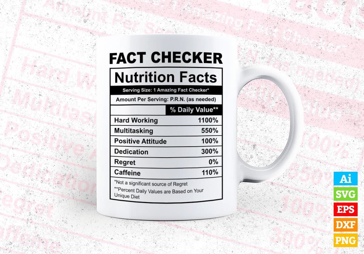 Fact Checker Nutrition Facts Editable Vector T-shirt Design in Ai Svg Files