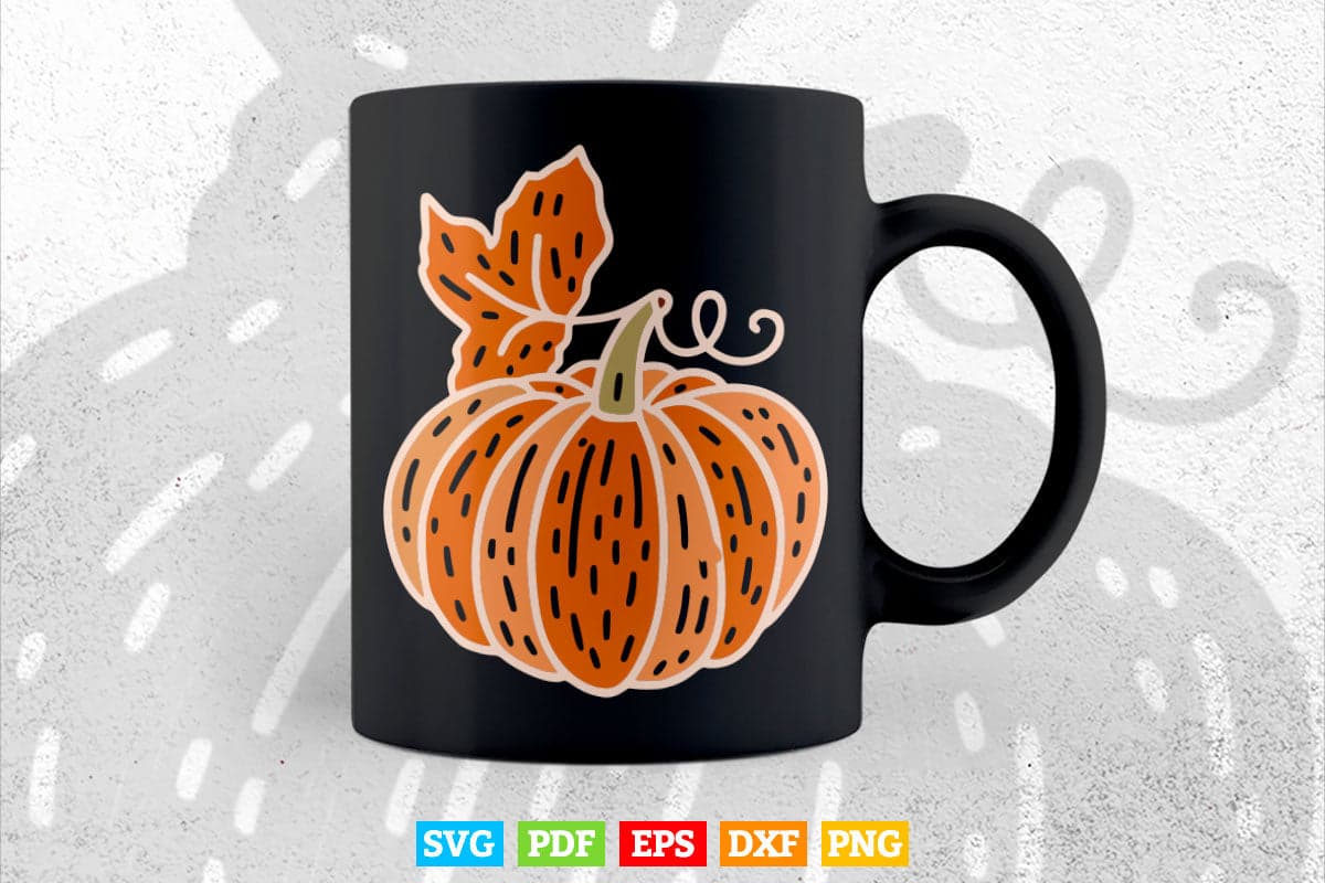 Fall Pumpkin Autumn Thanksgiving Halloween Svg Png Cut Files.