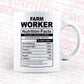 Farm Worker Nutrition Facts Editable Vector T-shirt Design in Ai Svg Files