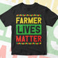 Farmer Lives Matter Editable Vector T-shirt Designs Png Svg Files