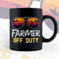 Farmer Off Duty With Sunglass Funny Summer Gift Editable Vector T-shirt Designs Png Svg Files