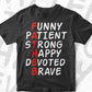 Father’s Day Funny Dad Definition Patient Strong Devoted Brave Editable Vector T-shirt Design in Ai Png Svg Files