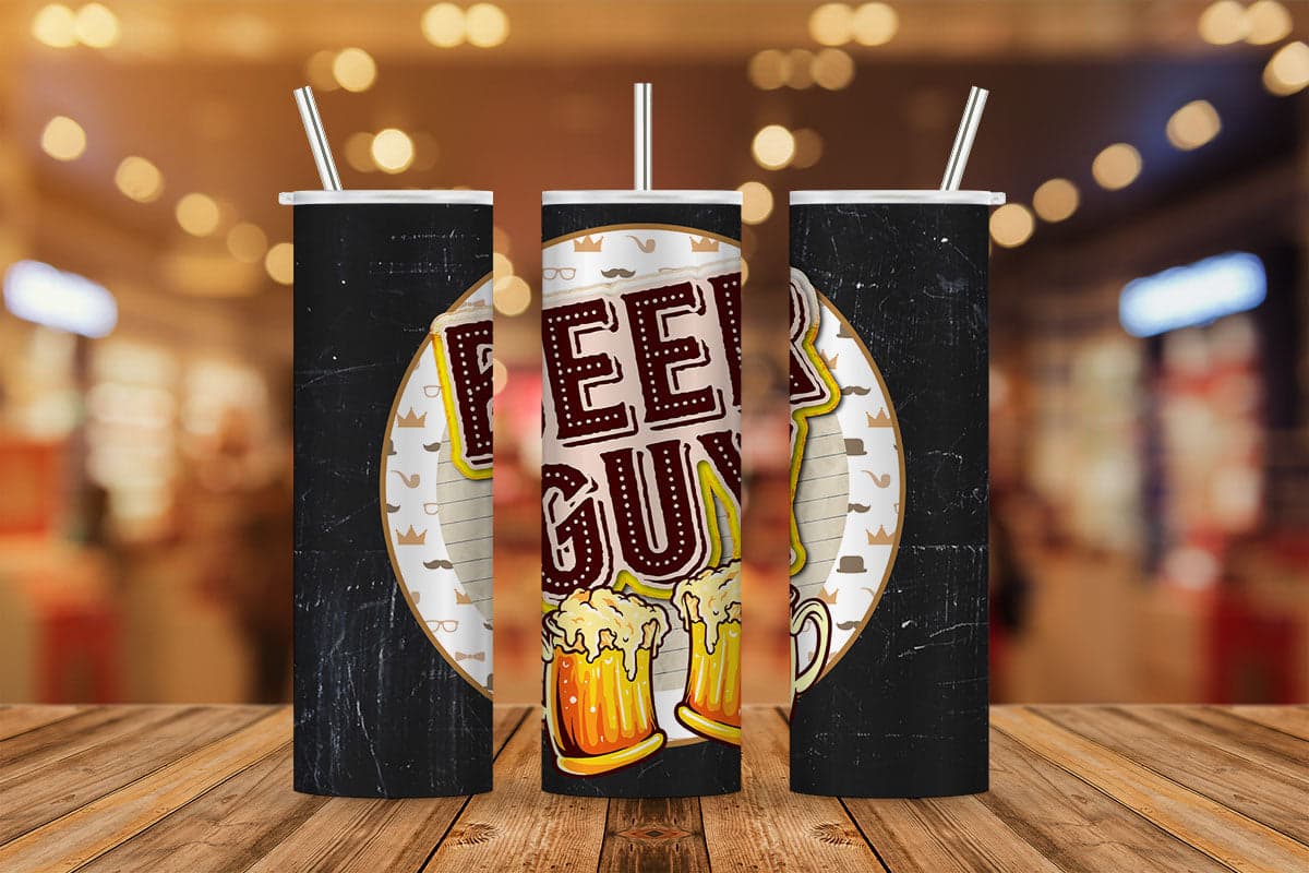 Fathers Day Retro Vintage Distressed Logo Beer Guy Dad T shirt Tumbler Design Png Sublimation Files
