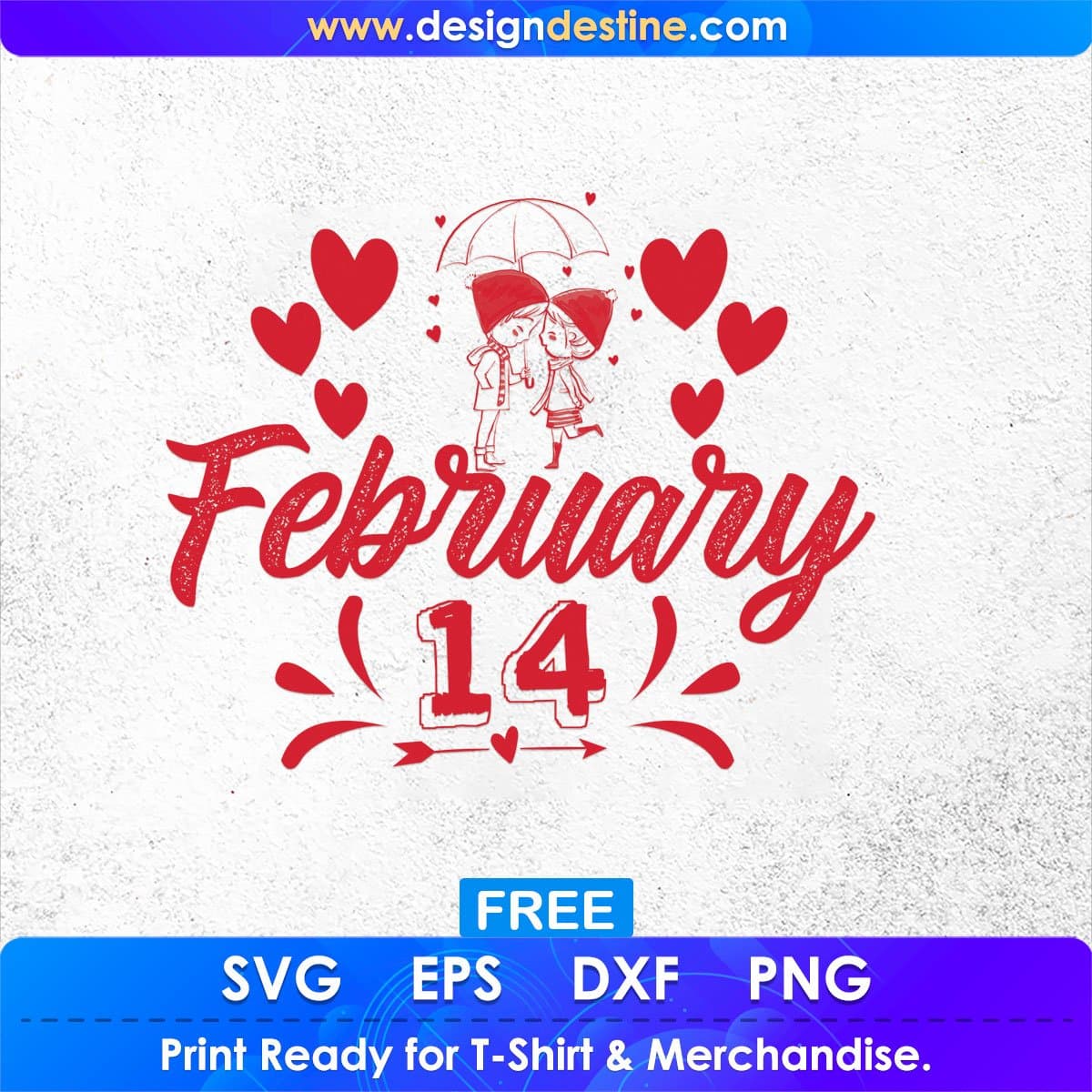 February 14 Valentine's Day T shirt Design In Svg Png Cutting Printable Files