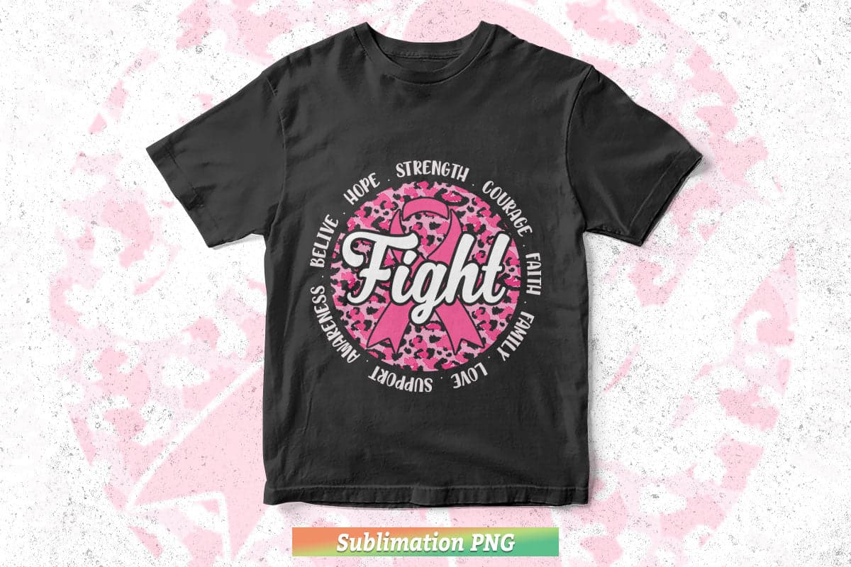 Fight Breast Cancer Png Sublimation Files.