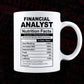 Financial Analyst Nutrition Facts Editable Vector T-shirt Design in Ai Svg Files
