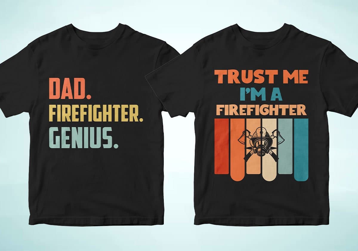 Firefighter 25 Editable T-shirt Designs Bundle