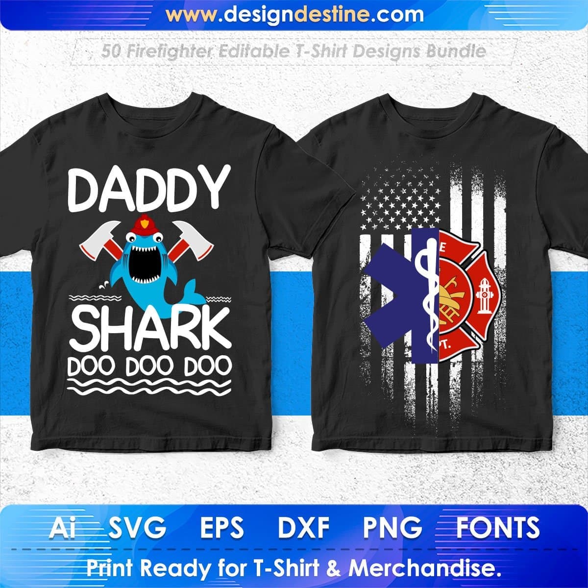 Daddy Shark Doo Doo Doo Funny Firefighter Gift Shirt Daddy Shark Doo Doo Doo Funny Firefighter Gift Shirt