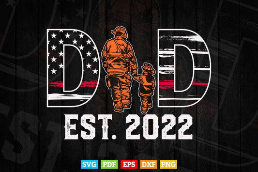Firefighter Dad And Grandkids American Flag Svg Png Cut Files.