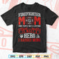 Firefighter Mom Firewoman Proud Moms Mother's Day Vintage T-Shirt Design in Svg Png Files