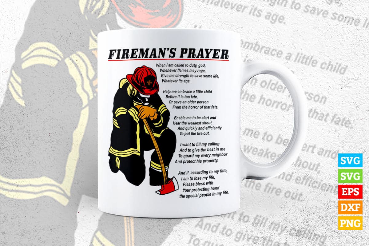 Firefighter Prayer American Fire Department Patriotic Eagle Vector T shirt Design in Svg Png Files