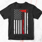 Firefighter USA Flag Axe Thin Red Line Patriot Vector T shirt Design in Svg Png Files