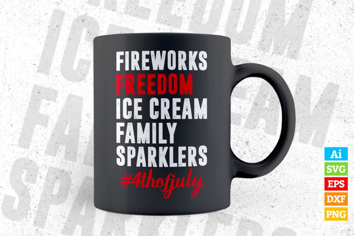 Fireworks Freedom Fourth Of July Patriotic Vector T shirt Design in Ai Png Svg Files
