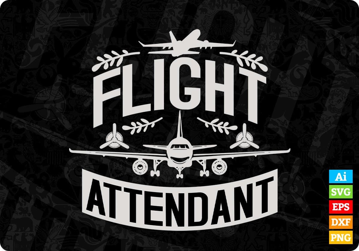 Flight Attendant Aviation Editable T shirt Design In Ai Svg Printable Files