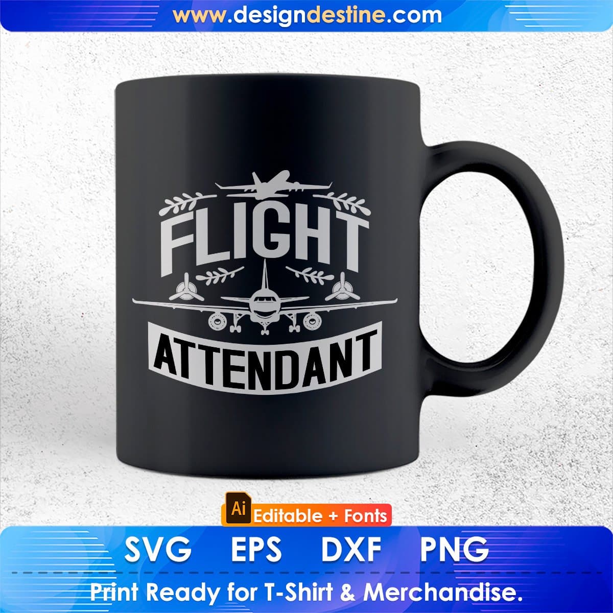 Flight Attendant Aviation Editable T shirt Design In Ai Svg Printable Files