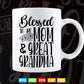 Floral Grandma Blessed to Be Called Great Grandma Svg Png Cut Files.