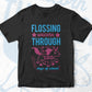 Flossing Unicorn Through 100 Days Of School Editable Vector T-shirt Design in Ai Svg Files