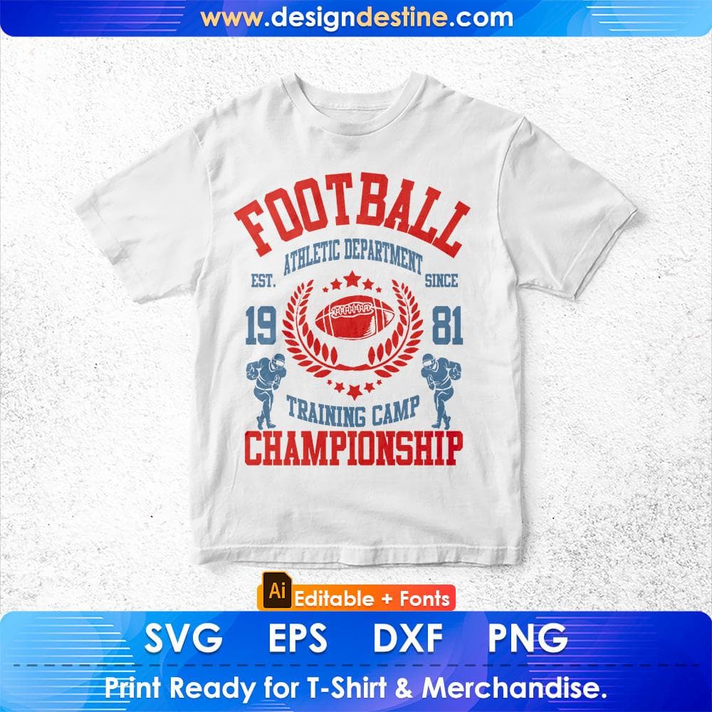 Football Athletic Department Training Championship T shirt Design