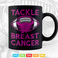 Football Pink Ribbon Breast Cancer Awareness Svg Png Cricut Files