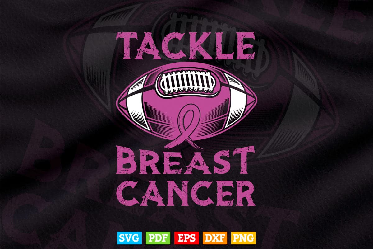 Football Pink Ribbon Breast Cancer Awareness Svg Png Cricut Files