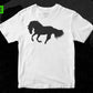 Free Dancing Horse Silhouette Vector T shirt Design In Png Svg Cutting Printable Files
