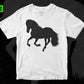 Free Dancing & Jumping Horse Silhouette Vector T shirt Design In Png Svg Cutting Printable Files