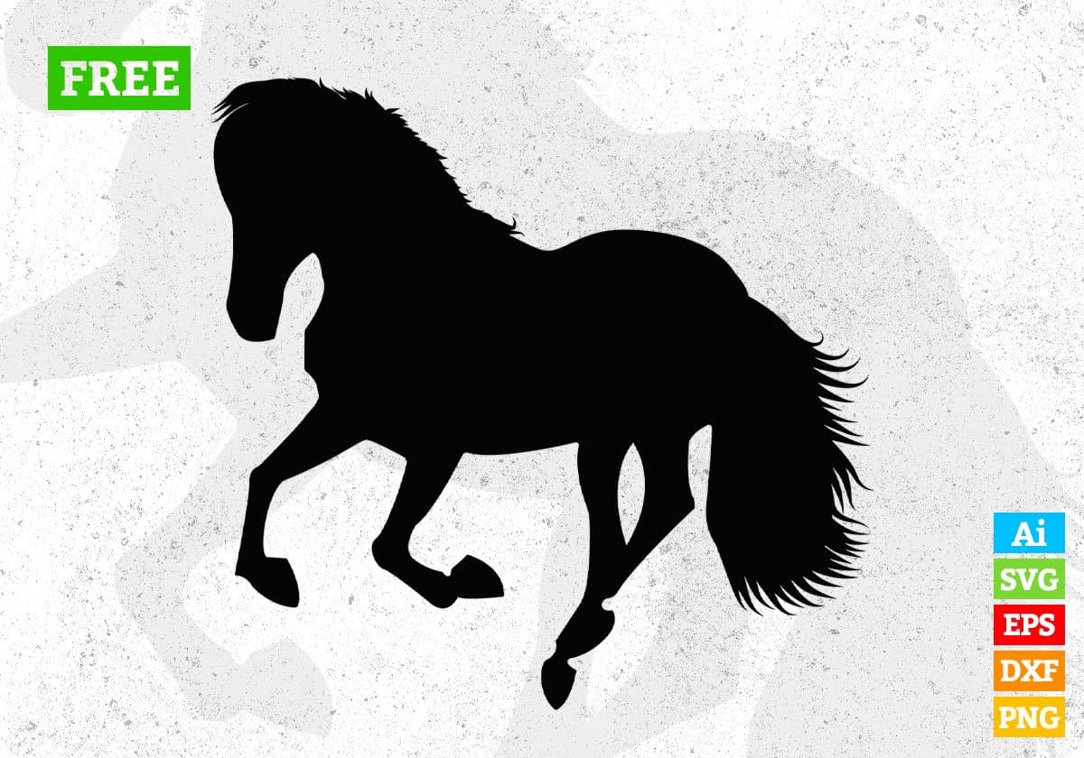 Free Dancing & Jumping Horse Silhouette Vector T shirt Design In Png Svg Cutting Printable Files