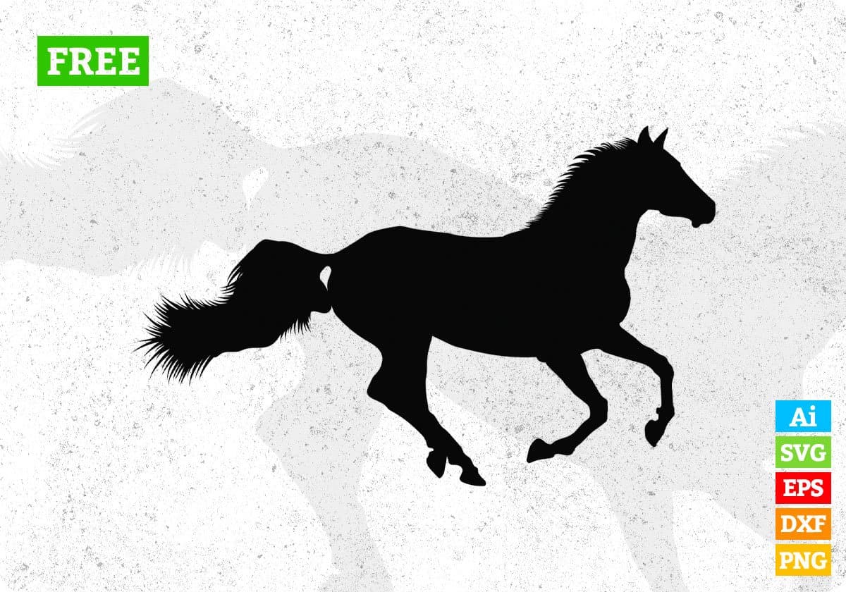 Free Galloping Horse T shirt Design In Png Svg Cutting Printable Files