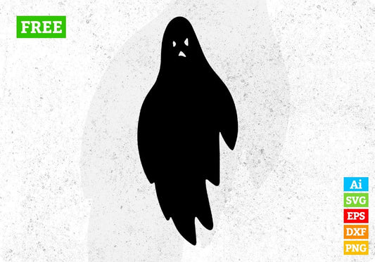 Free Ghost Horror Halloween Silhouette Vector T shirt Design In Png Svg Printable Files