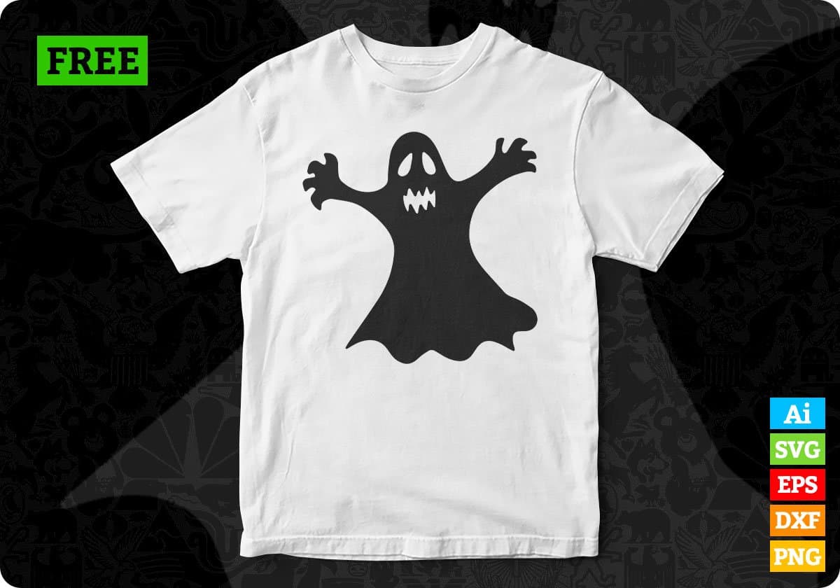 Free Horror Halloween Silhouette Vector T shirt Design In Png Svg Cutting Printable Files