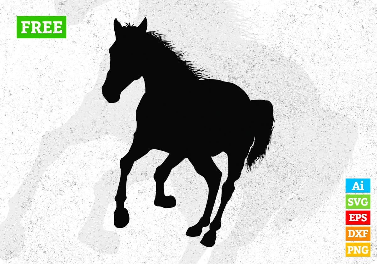 Free Horse Silhouette Vector T shirt Design In Png Svg Cutting Printable Files