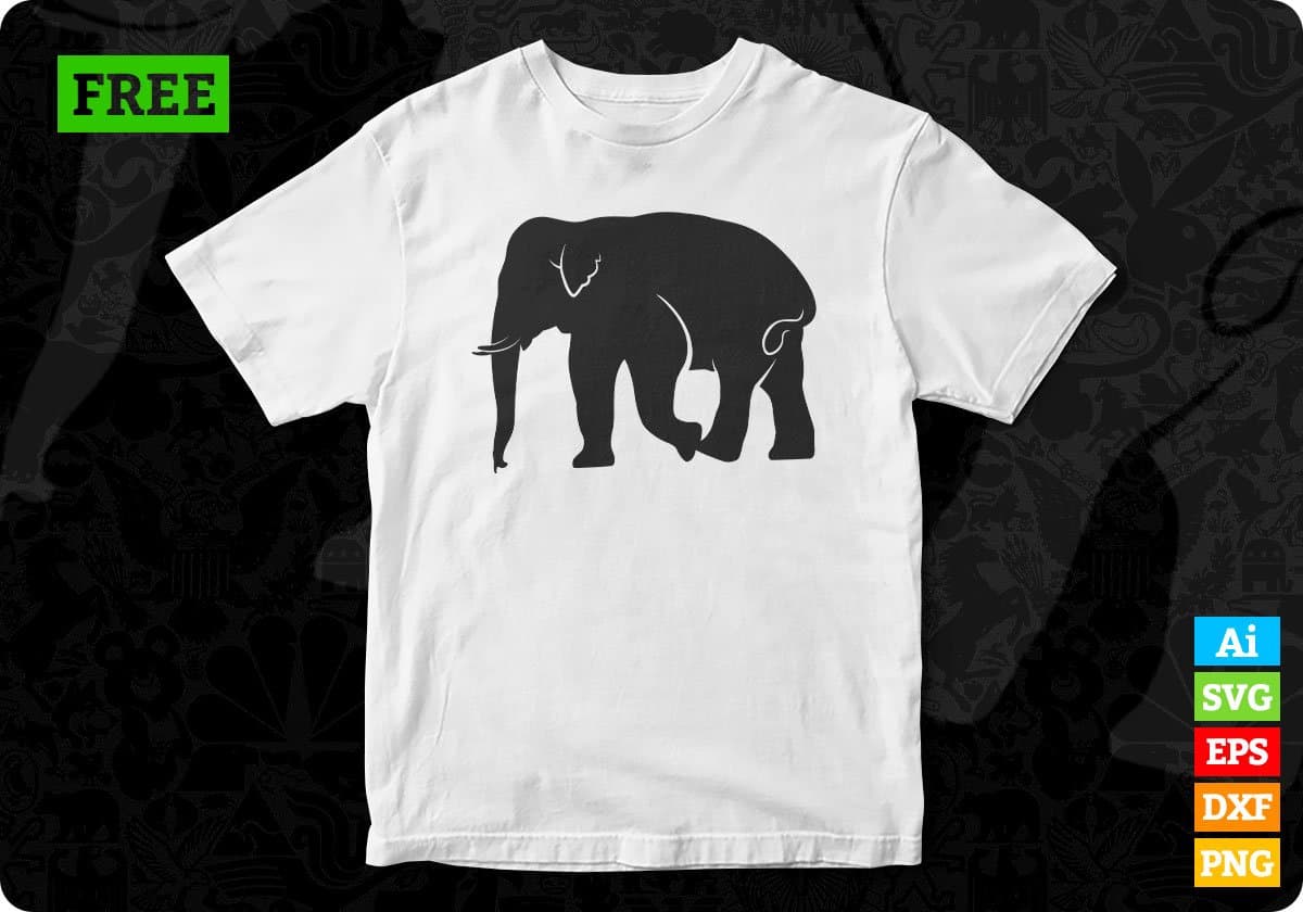 Free Hungary Elephant Silhouette Vector T shirt Design In Png Svg Printable Files