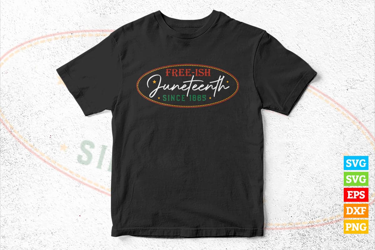 Free-ish Juneteenth Since 1865 American Black Women Freedom Vector T shirt Design in Ai Svg Png Cricut Files.