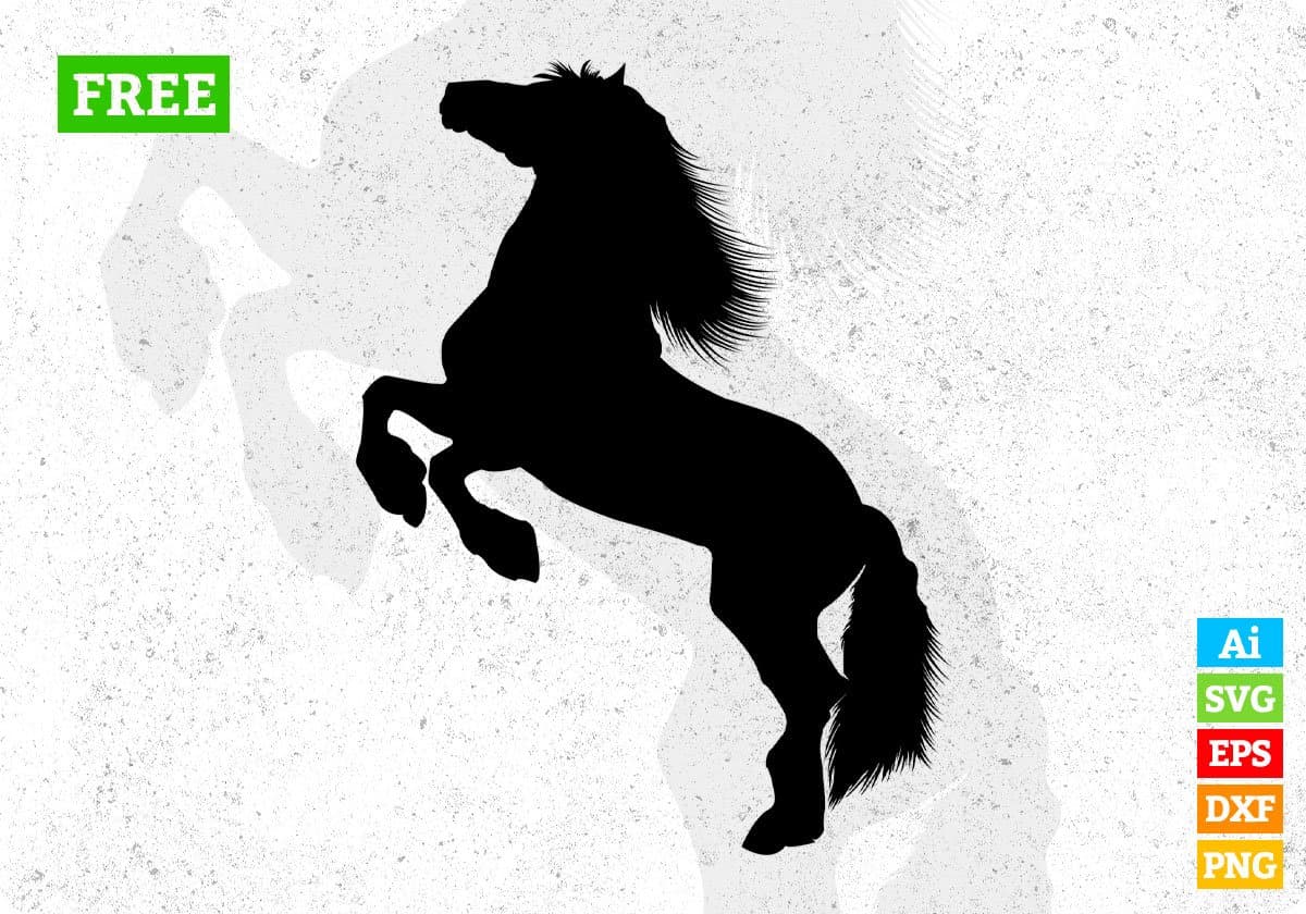 Free Jumping Horse Silhouette Vector T shirt Design In Png Svg Cutting Printable Files