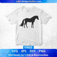 Free Nature Standing Horse Silhouette Vector T shirt Design In Png Svg Cutting Printable Files
