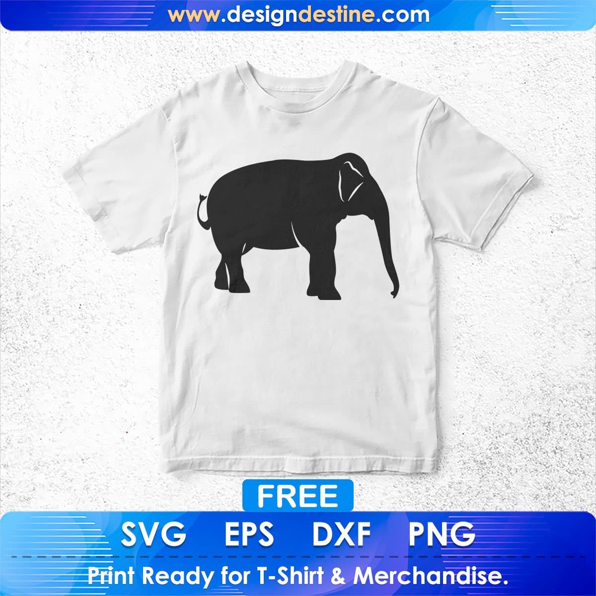 Free Relax Big Elephant Silhouette Vector T shirt Design In Png Svg Printable Files