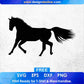 Free Running Fast Horse Silhouette Vector T shirt Design In Png Svg Cutting Printable Files