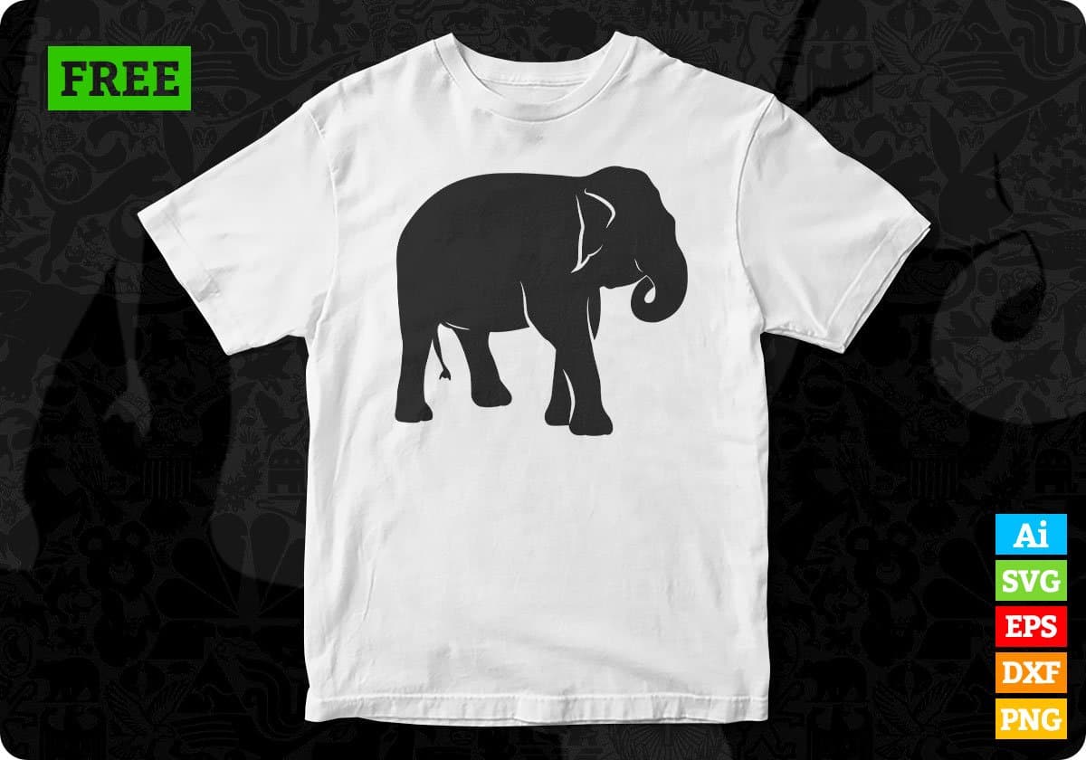 Free Running Yeung Elephant Silhouette Vector T shirt Design In Png Svg Printable Files