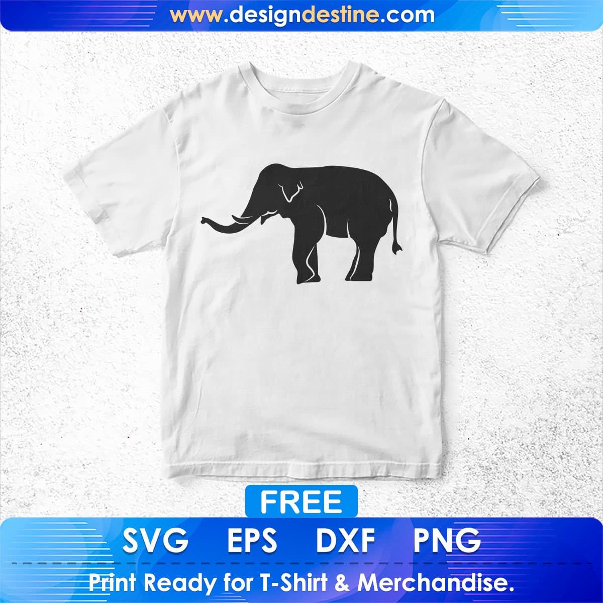 Free Standing And Healthy Elephant Silhouette Vector T shirt Design In Svg Printable Files